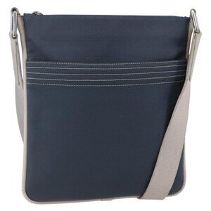 Authentic LOEWE anagram Shoulder Bag PVC Navy Silver